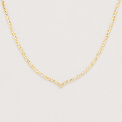 V TENNIS NECKLACE