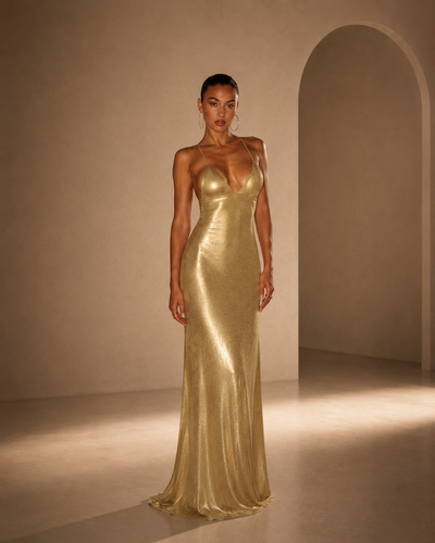 Nibber 2026 Spring New Style Long Dress Woman Low-Neck Cross Butterfly Bandage Backless Vacation Sexy Gold Beach Style Vestidos