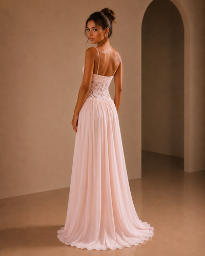 Casual Lace Patchwork Beach Dress Lady Sexy Low Cut V-neck Party Dress Spring Summer Sleeveless Suspender Chiffon Long Dress