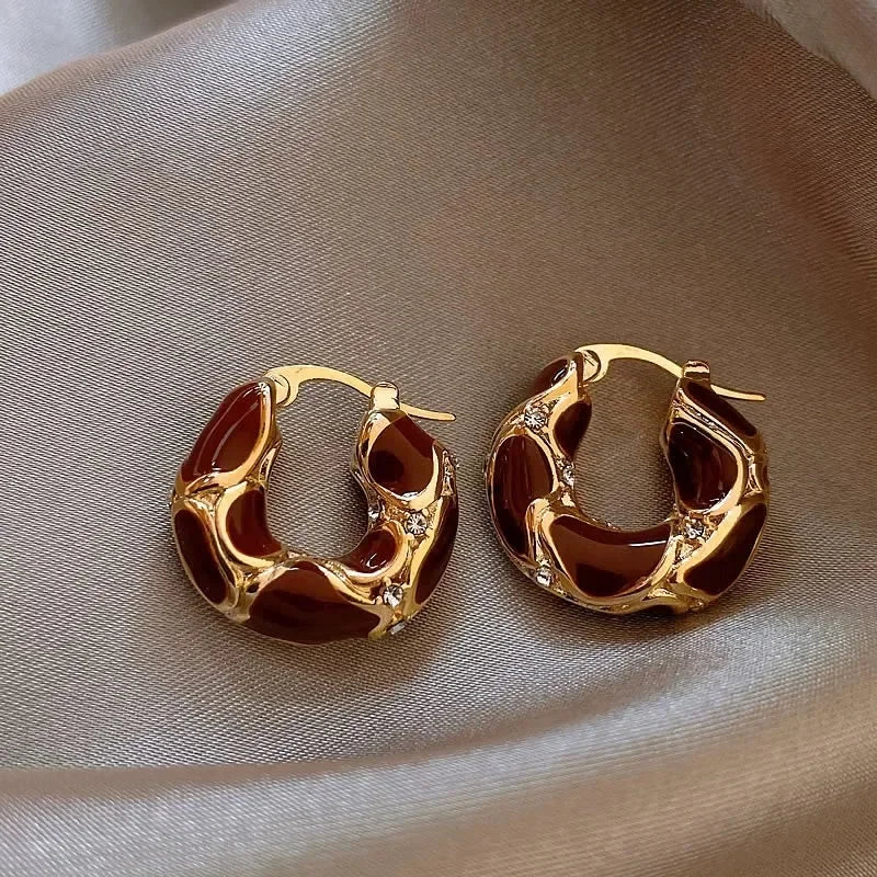 Ruby Glow Hoop Earrings