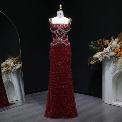 Sharon Said Luxury Dubai Gray Staight Evening Dress with Straps Arabic Women Wedding Formal Party Gowns SS631 Customized